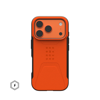 UAG Civilian Case Etui Pancerne do iPhone 17 Pro, Kompatybilne z MagSafe (Orange)