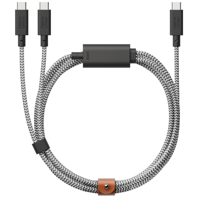 Native Union Belt Cable 2-in-1 Kabel USB-C na 2x USB-C 140W 2m (Zebra)
