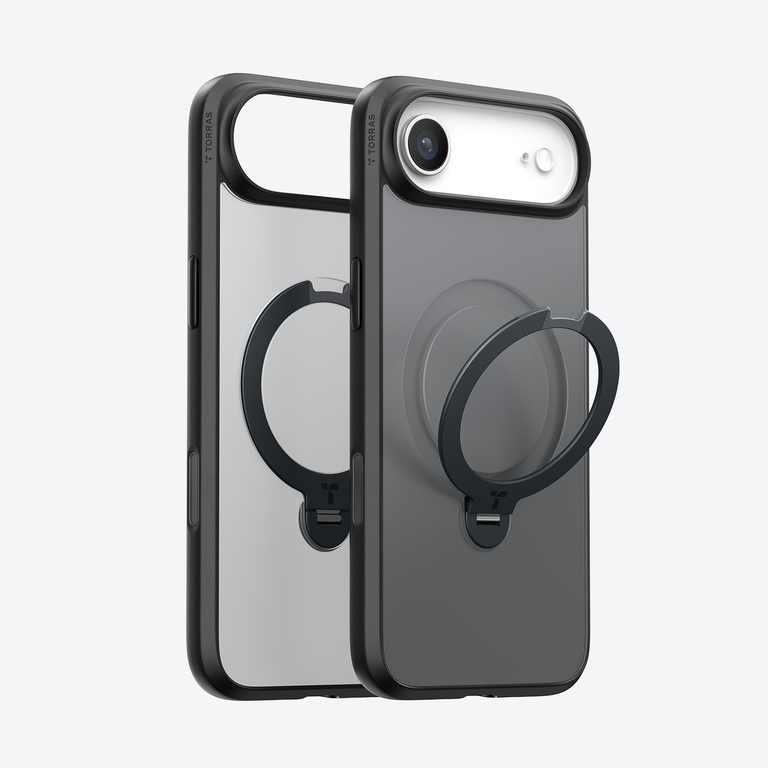 TORRAS Ostand Q3 Spin Case Etui Ochronne z Uchwytem do iPhone Air, Kompatybilne z MagSafe (Obsidian Black)