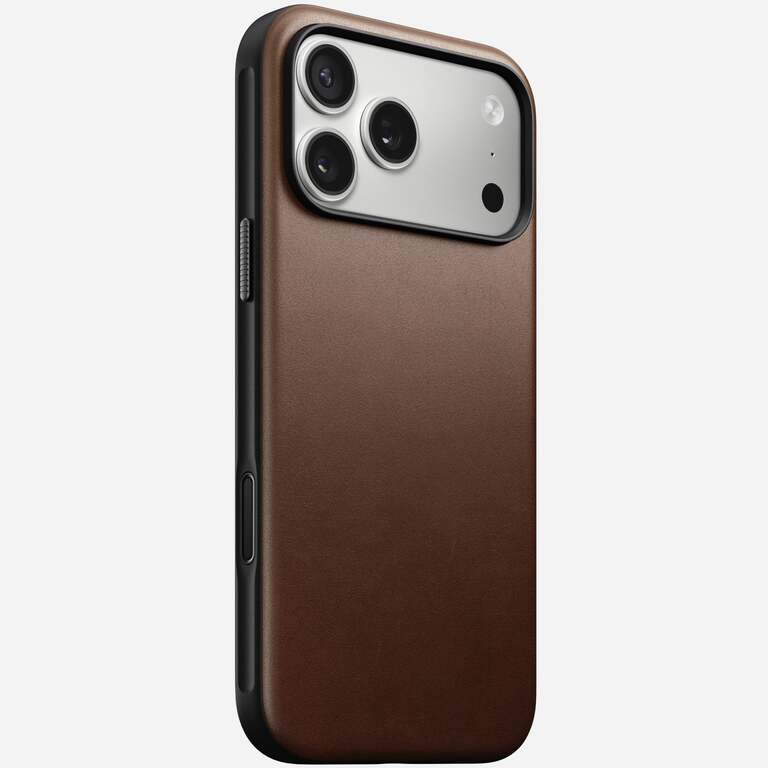 NOMAD Modern Leather Case Etui Skórzane do iPhone 17 Pro Max, Kompatybilne z MagSafe (Brown)