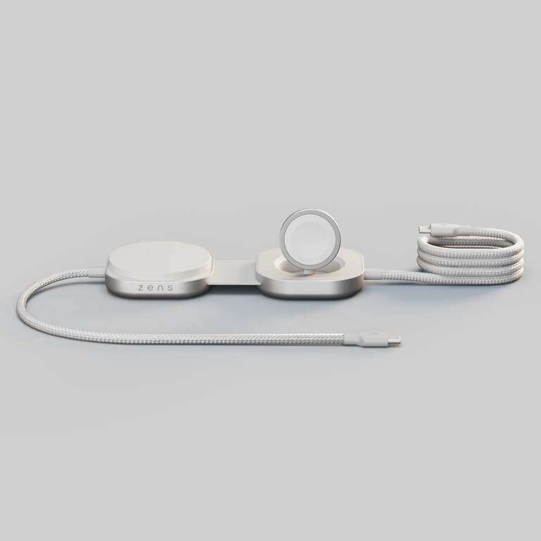 ZENS Charging Cable USB C-C Pro 3 Magnetyczny Kabel USB-C do Ładowania Przewodowego do 240W Qi2 15W do Apple, Kompatybilne z MagSafe (White)