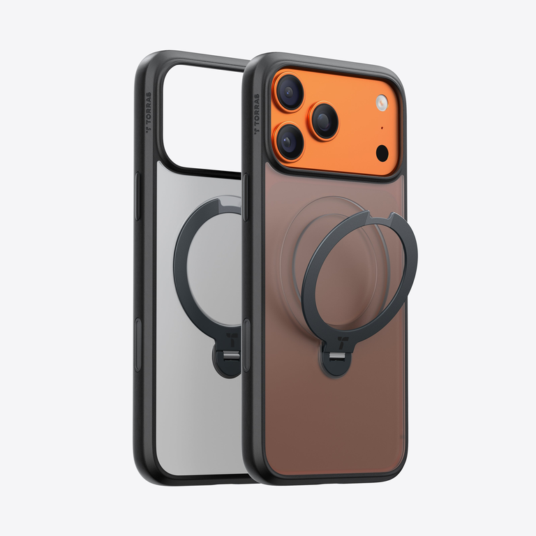 TORRAS Ostand Q3 Spin Case Etui Ochronne z Uchwytem do iPhone 17 Pro Max, Kompatybilne z MagSafe (Obsidian Black)