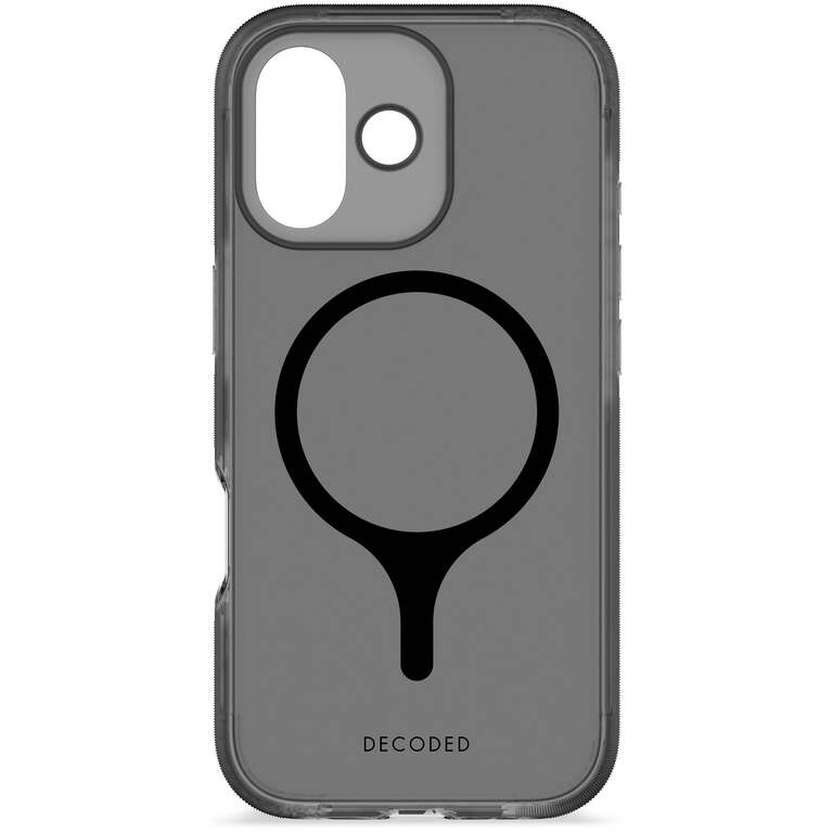 Decoded DropTec Clear Case Etui Ochronne do iPhone 17, Kompatybilne z MagSafe (Frosted Black Transparent)