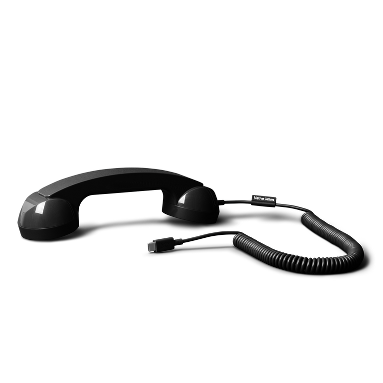Native Union Pop Phone Retro Słuchawka Telefoniczna USB-C z Funkcją Odbierania i Kończenia Połączeń (Black)
