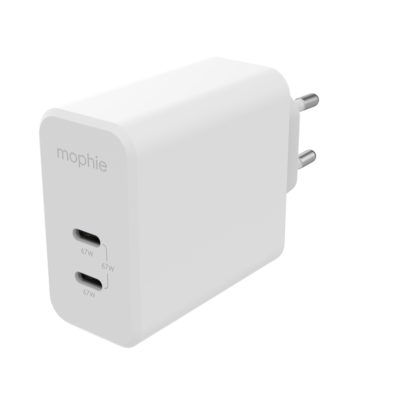 Mophie Speedport Ładowarka Sieciowa 2x USB-C 67W (White)