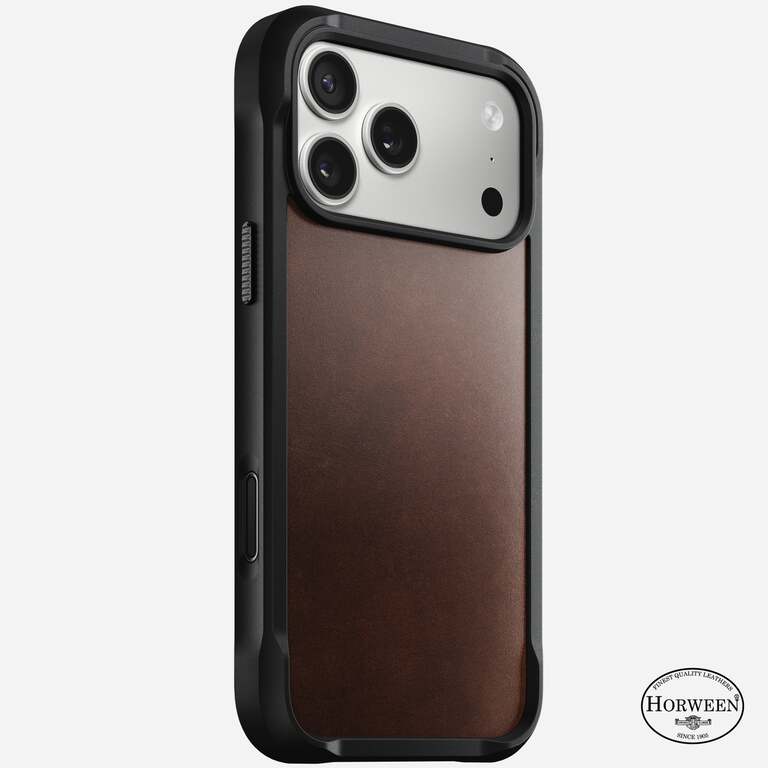 NOMAD Rugged Horween Leather Case Etui Skórzane do iPhone 17 Pro Max, Kompatybilne z MagSafe (Rustic Brown)