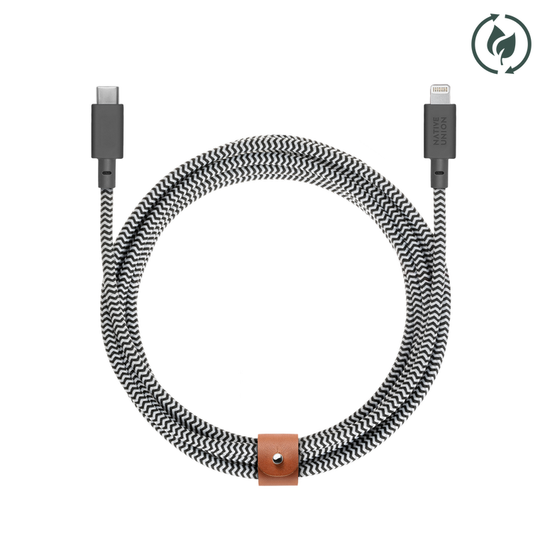 Native Union Belt Cable XL Kabel USB-C na Lightning 3m (Zebra)