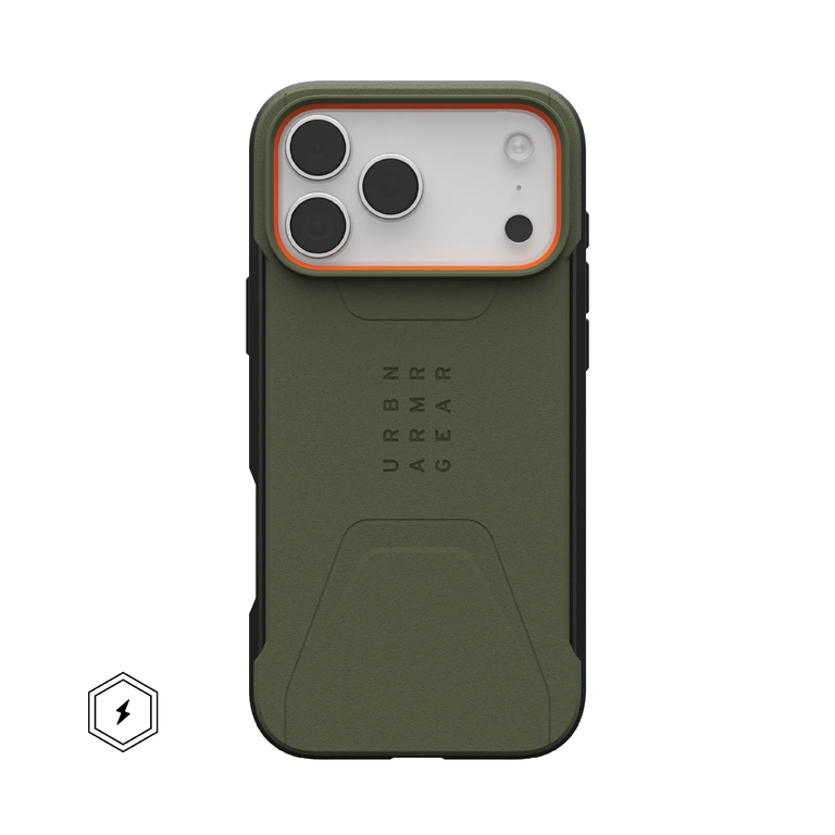 UAG Civilian Case Etui Pancerne do iPhone 17 Pro Max, Kompatybilne z MagSafe (Olive / Orange)