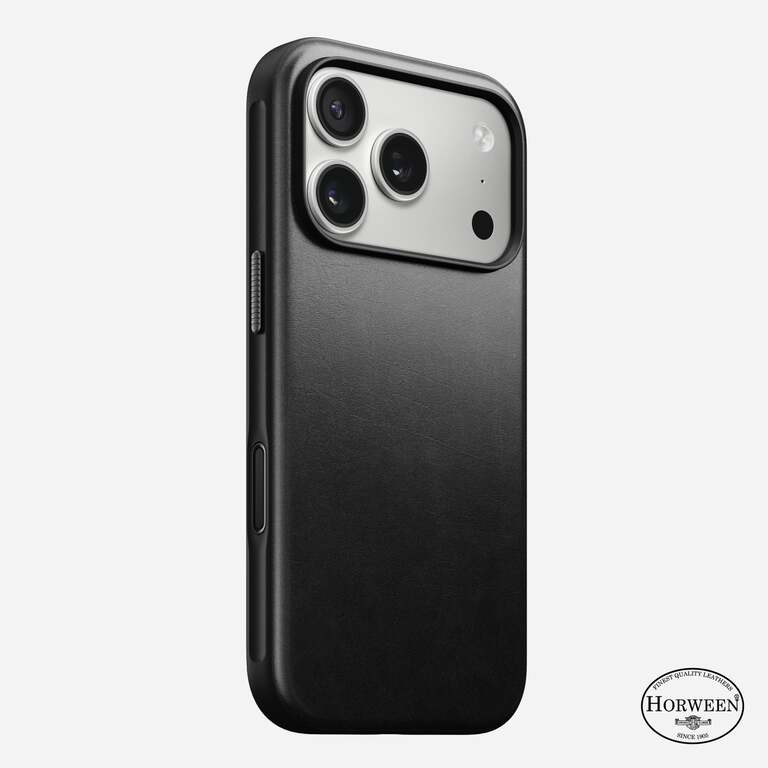 NOMAD Modern Horween Leather Case Etui Skórzane do iPhone 17 Pro, Kompatybilne z MagSafe (Black)