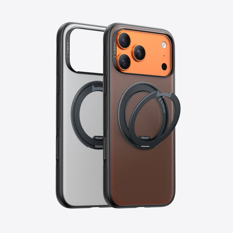 TORRAS Ostand O3 Fitness Case Etui Ochronne z Uchwytem do iPhone 17 Pro Max, Kompatybilne z MagSafe (Obsidian Black)