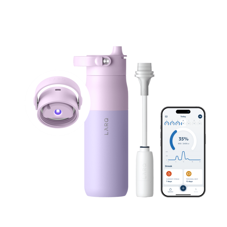 LARQ Bottle PureVis 2 Inteligentna Samoczyszcząca Butelka Filtrująca Wodę z Światłem UV-C 680mL (Lawenda Luberon)