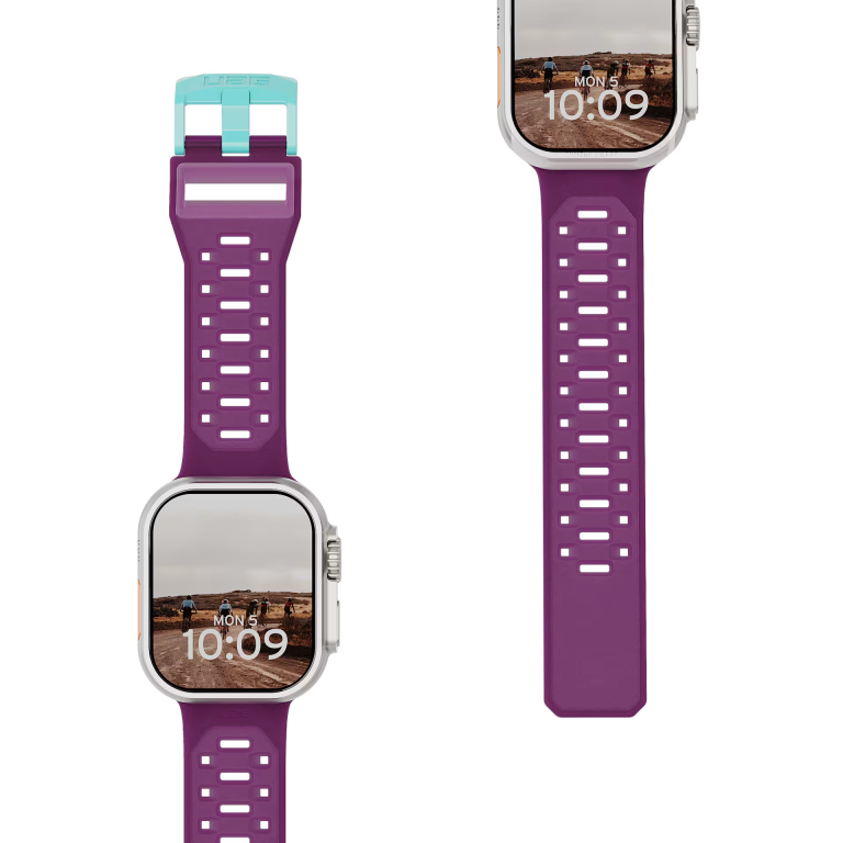 UAG Civilian Strap Pasek Silikonowy do Apple Watch Ultra 3 / Ultra 2 / Ultra 1 (49mm), 11 / 10 (46 mm), 9 / 8 / 7 (45mm) oraz SE 3 / SE 2 / SE / 6 / 5 / 4 (44mm) (Deep Purple Synth / Aqua)