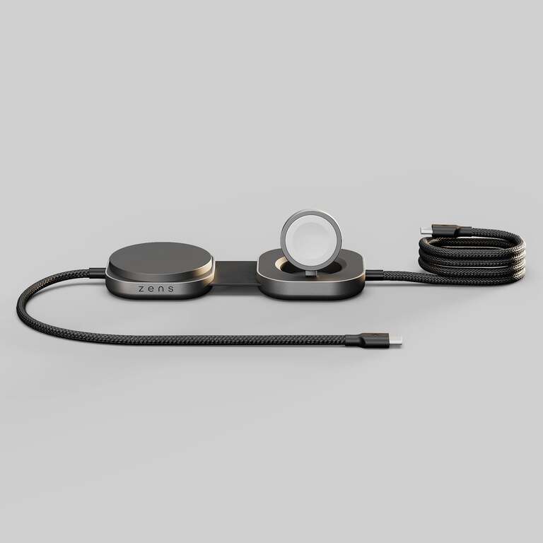 ZENS Charging Cable USB C-C Pro 3 Magnetyczny Kabel USB-C do Ładowania Przewodowego do 240W Qi2 15W do Apple, Kompatybilne z MagSafe (Black)