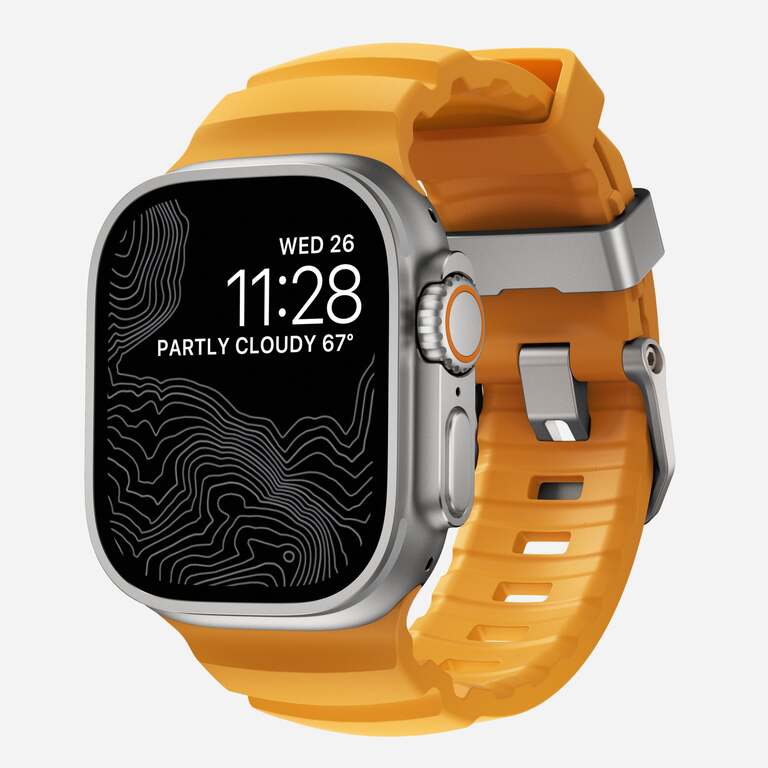 NOMAD Rocky Point Band Pasek Silikonowy do Apple Watch Ultra 3 / Ultra 2 / Ultra 1 (49mm), 11 / 10 (46 mm), 9 / 8 / 7 (45mm) oraz SE 3 / SE 2 / SE / 6 / 5 / 4 (44mm) (Natural / Sol)