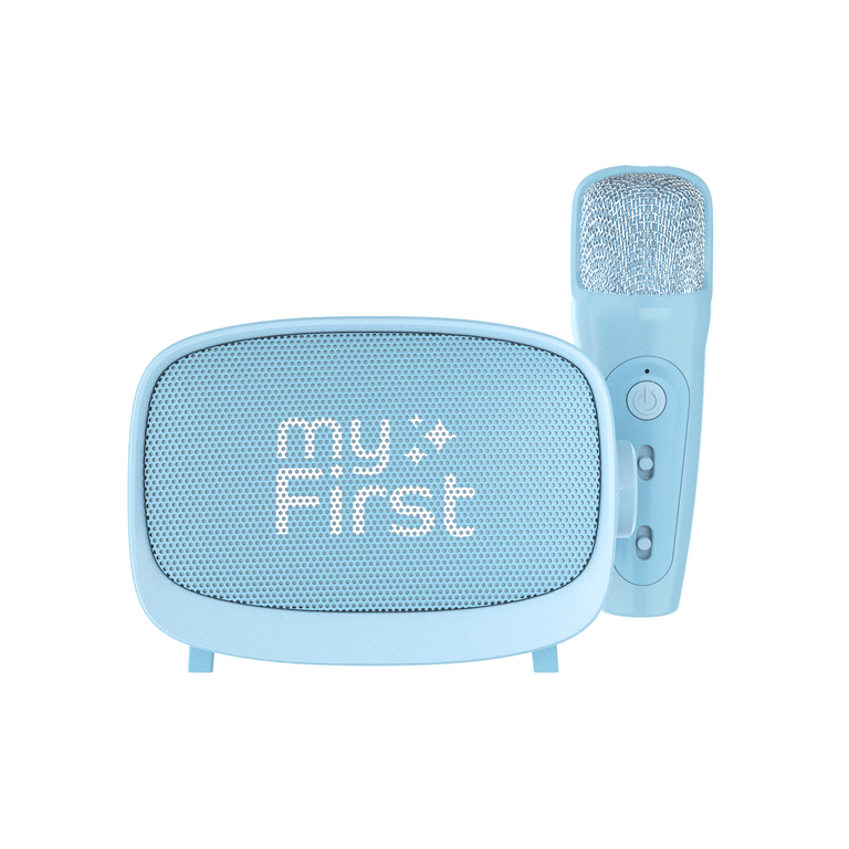 myFirst Voice 2 Zestaw do Karaoke dla Dzieci, Mikrofon i Głośnik Bezprzewodowy z Efektami Modyfikacji Dźwięku (Blue)