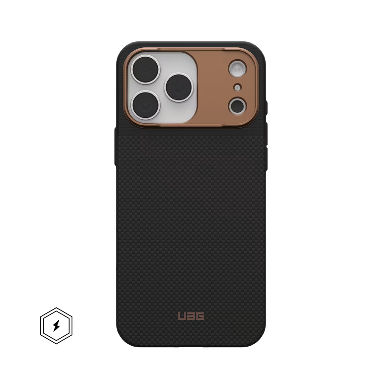 UAG Fibr Armr Case Etui Pancerne do iPhone 17 Pro Max, Kompatybilne z MagSafe (Kevlar Graphite/Bronze)
