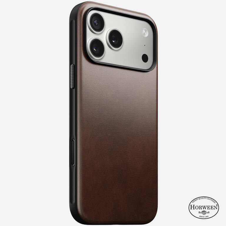 NOMAD Modern Horween Leather Case Etui Skórzane do iPhone 17 Pro Max, Kompatybilne z MagSafe (Rustic Brown)