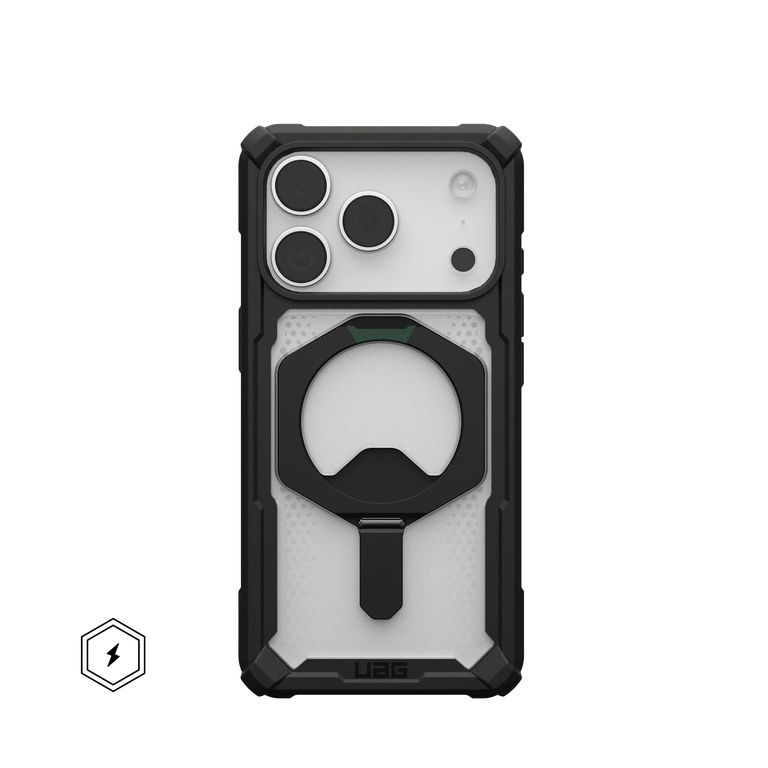 UAG Plasma XTE Case Etui Pancerne z Podstawką do iPhone 17 Pro, Kompatybilne z MagSafe (Black / Clear)