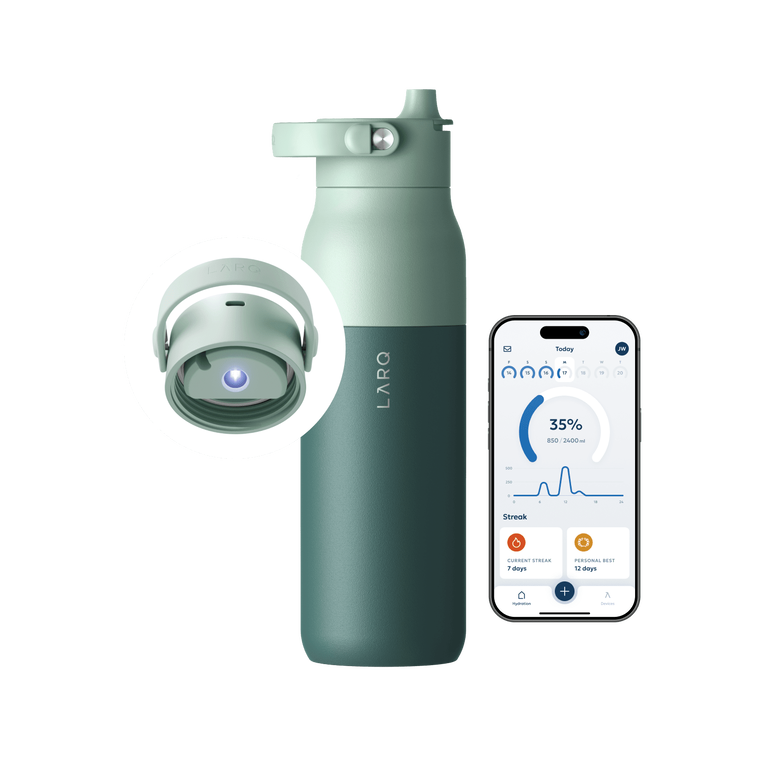 LARQ Bottle PureVis 2 Inteligentna Samoczyszcząca Butelka Filtrująca Wodę z Światłem UV-C 1L (Eucalyptus Green)