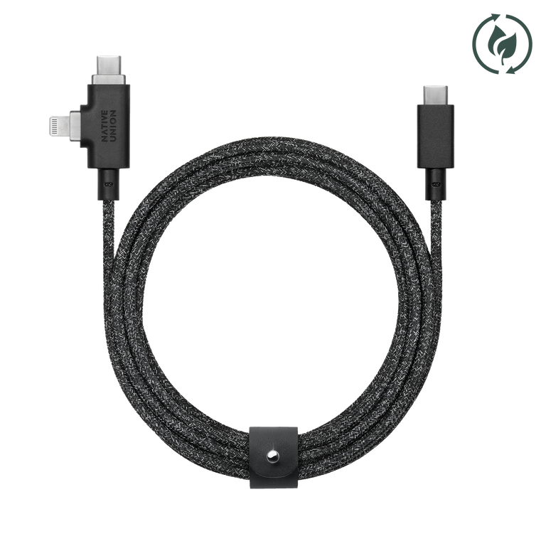 Native Union Belt Cable Duo Pro Kabel USB-C na USB-C oraz Lightning 240W 2.4m (Cosmos)
