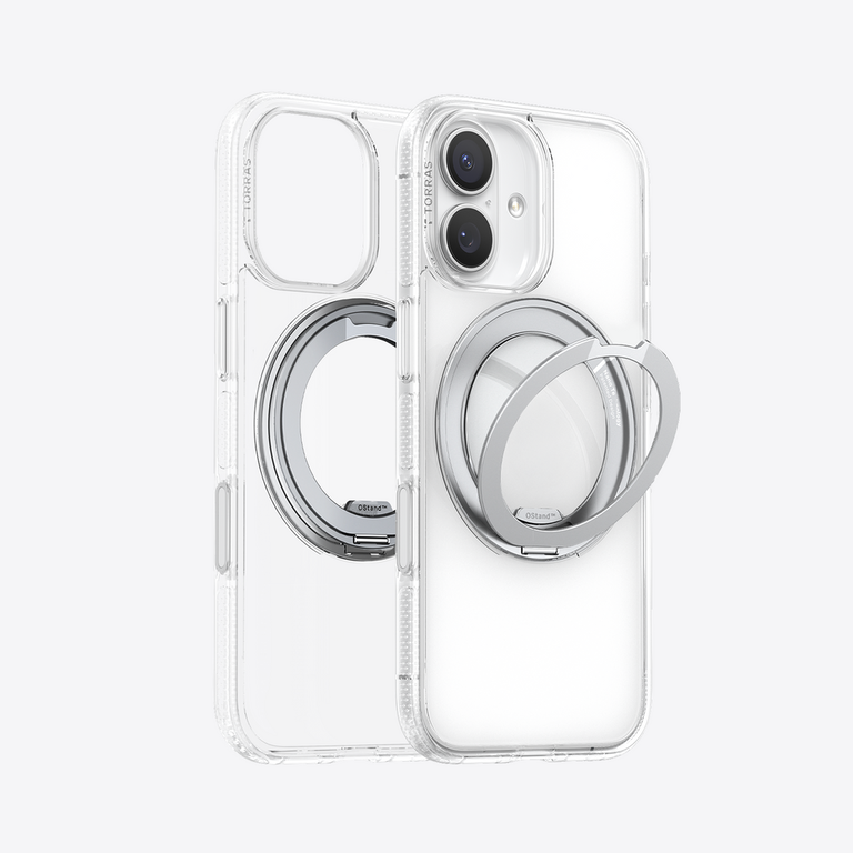 TORRAS Ostand O3 Fitness Case Etui Ochronne z Uchwytem do iPhone 17, Kompatybilne z MagSafe (Clear)