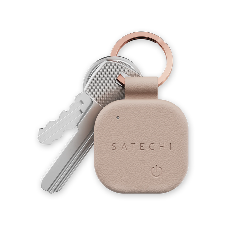 Satechi FindAll™ Vegan-Leather Keychain Brelok do Kluczy ze Skóry Wegańskiej z Lokalizatorem, Kompatybilne z Apple Find My (Desert Rose)